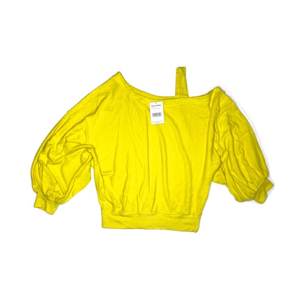 Free People Yellow Cut Out Knit Top Size Small - Picture 5 of 6